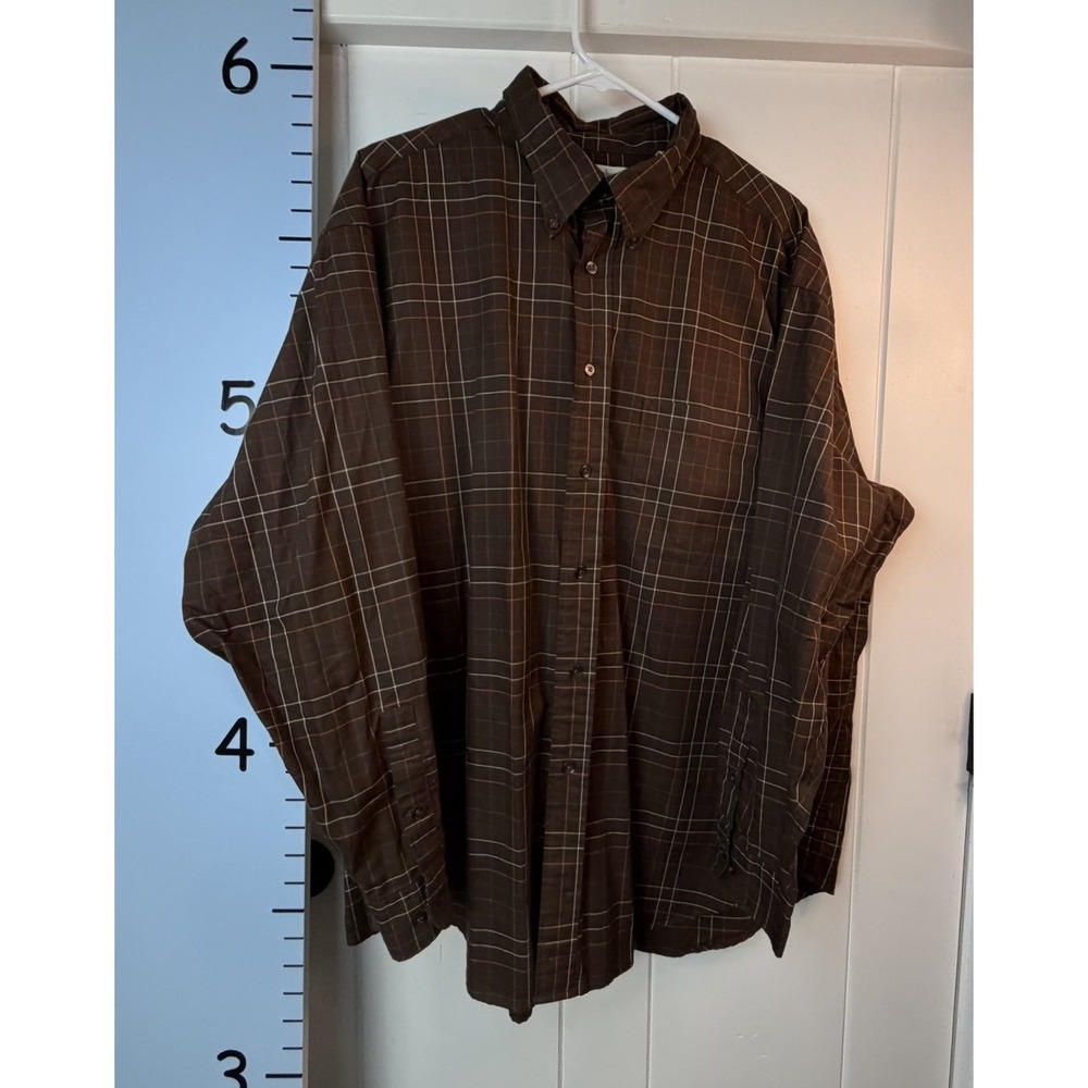 Turnbury Button Down Long Sleeve Shirt Brown Plaid Size XL Men's‎